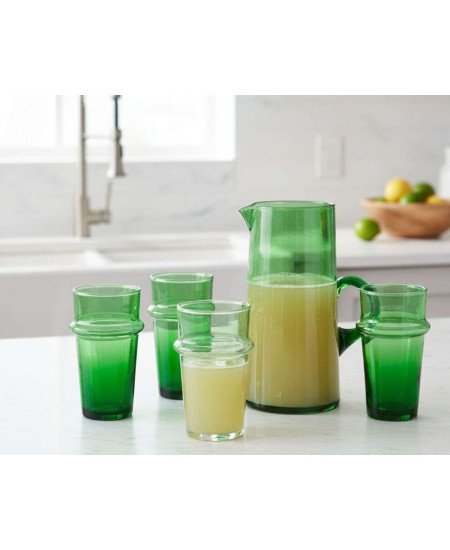 kanna i återvunnet glas -Grön