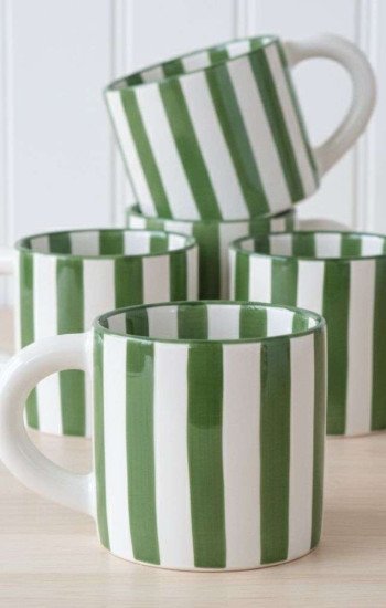 Randig Mugg  -Grön Randig Mugg  -Grön