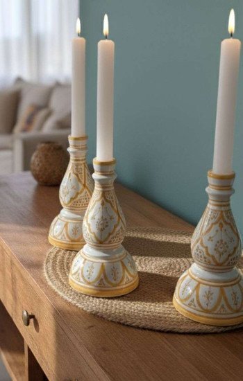 Handgjord Ljusstake Keramik