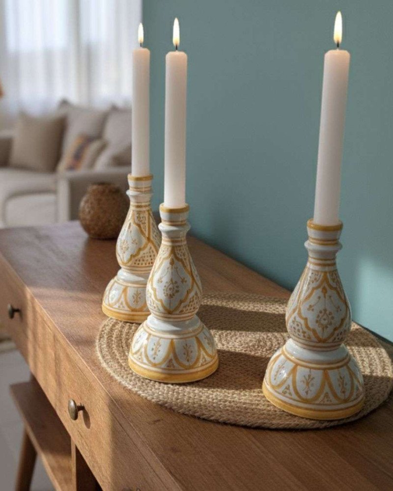 Handgjord Ljusstake Keramik