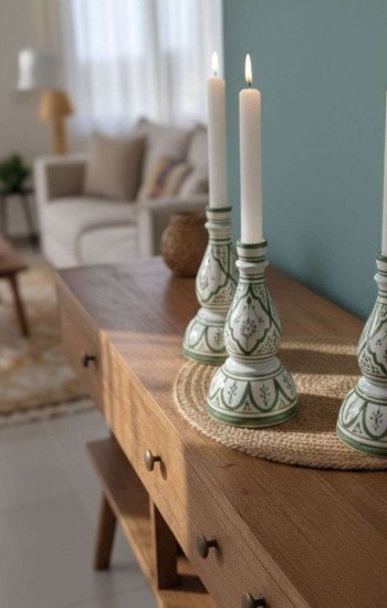 Handgjord Ljusstake Keramik