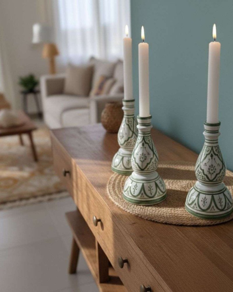 Handgjord Ljusstake Keramik