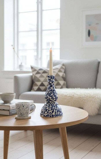 Handgjord Ljusstake Keramik