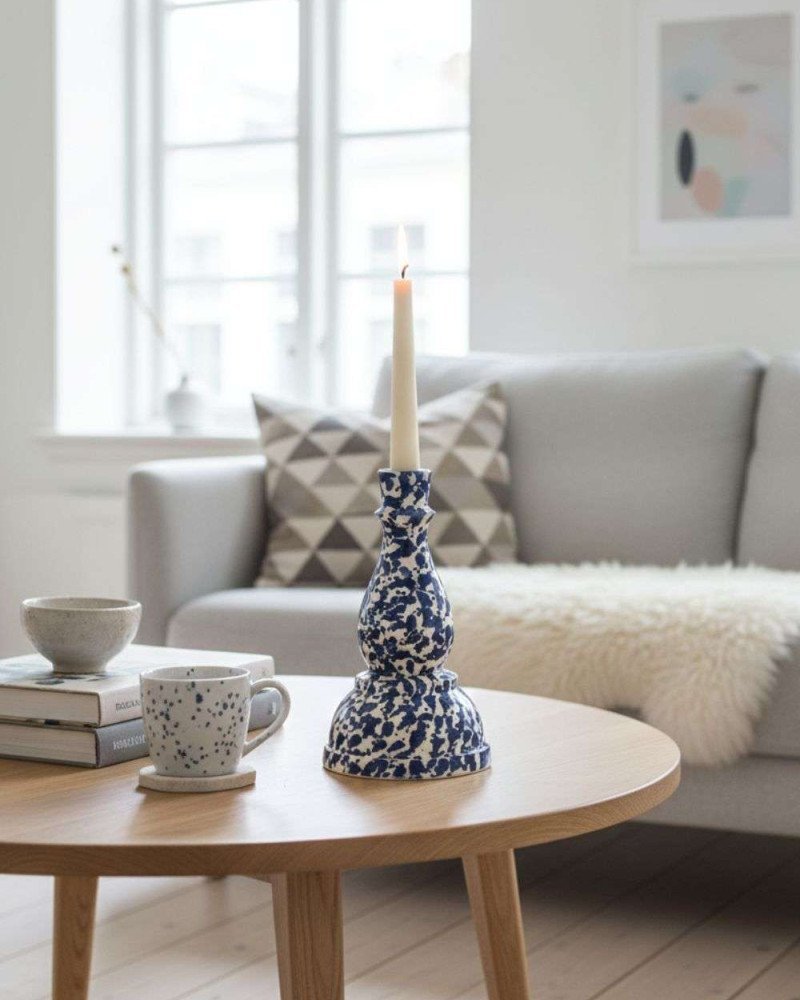 Handgjord Ljusstake Keramik