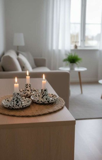 Handgjord Ljusstake Keramik