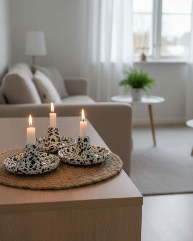 Handgjord Ljusstake Keramik