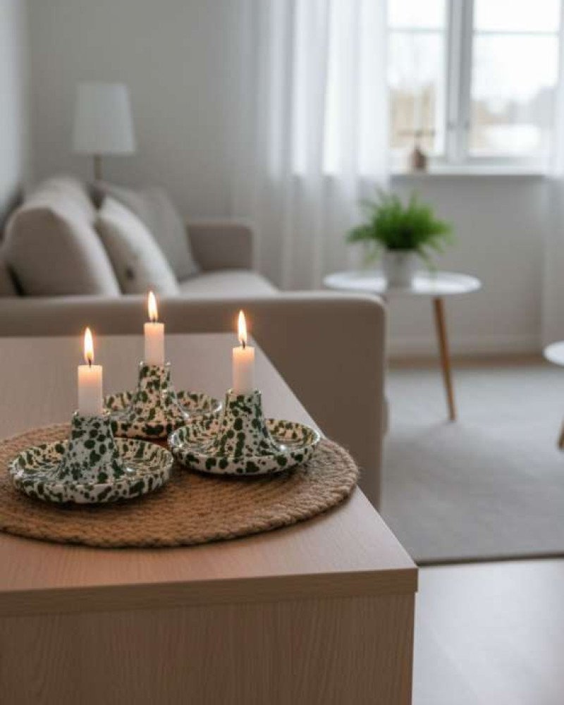 Handgjord Ljusstake Keramik