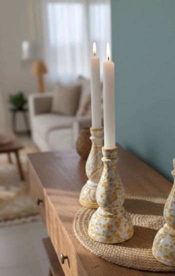 Handgjord Ljusstake Keramik Handgjord Ljusstake Keramik