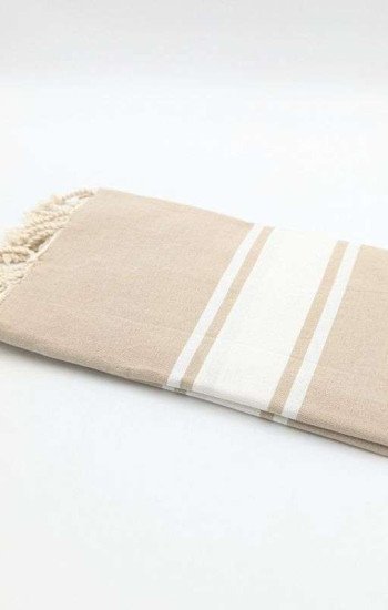 Hamamhandduk / Fouta Beige  & Vit Hamamhandduk / Fouta Beige  & Vit