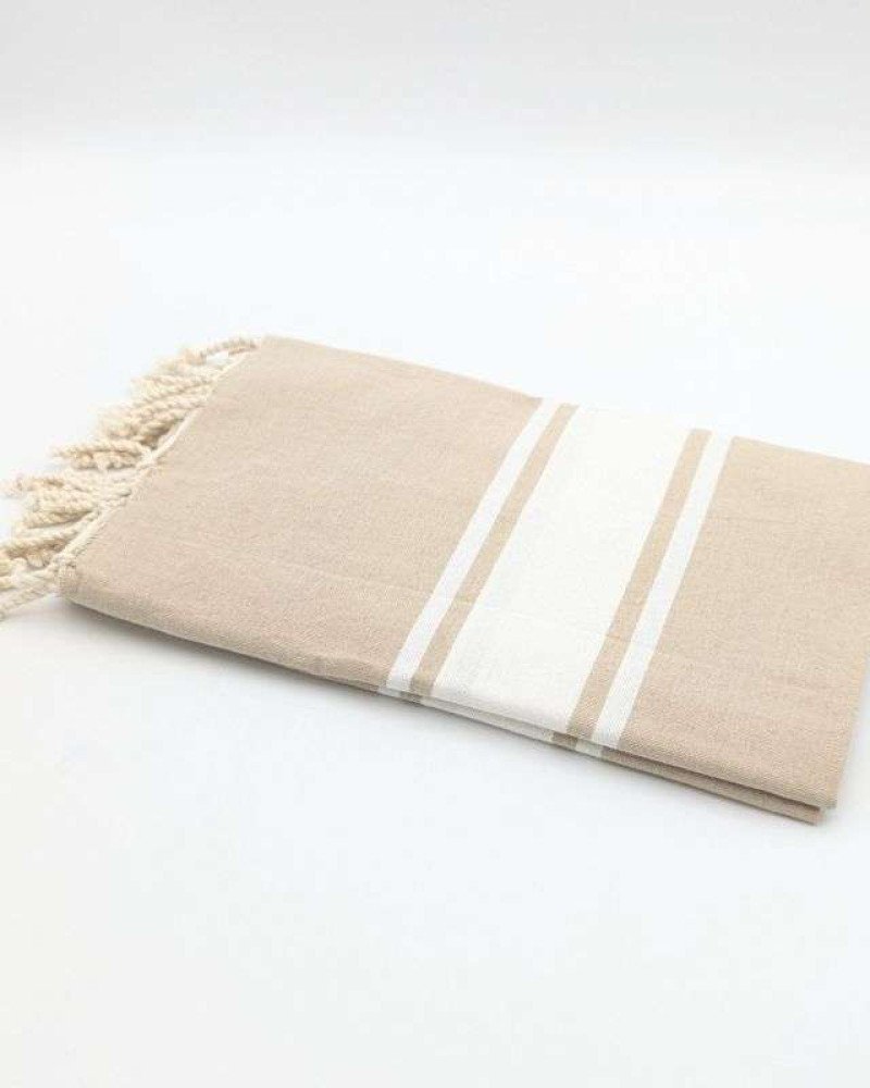 Hamamhandduk / Fouta Beige  & Vit Hamamhandduk / Fouta Beige  & Vit