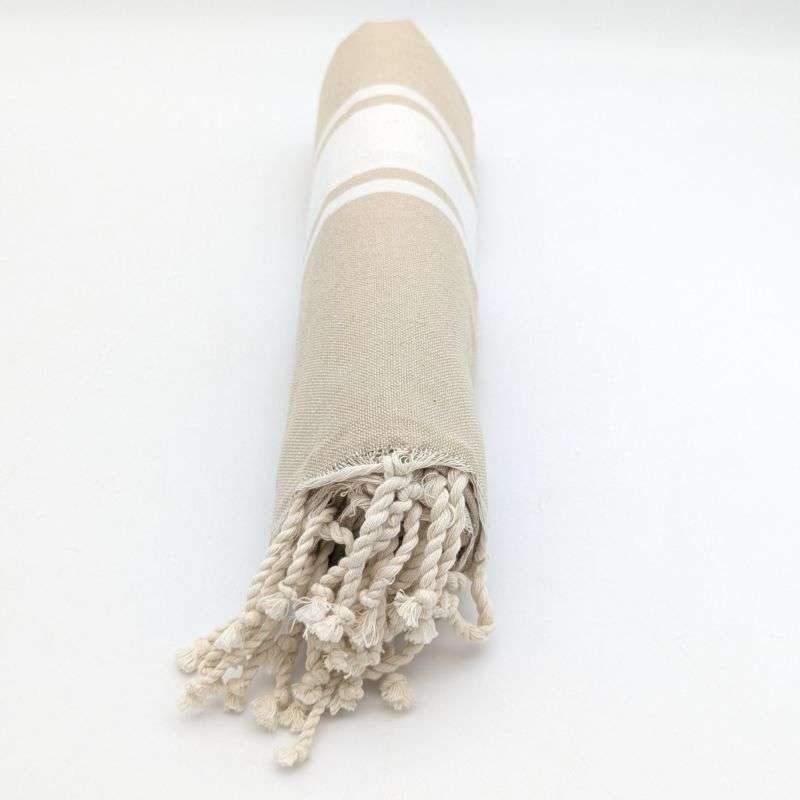 Hamamhandduk / Fouta Beige & Vit Hamamhandduk / Fouta Beige & Vit