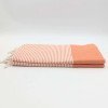 Hamamhandduk Fouta – Orange & Vitrandig Hamamhandduk Fouta – Orange & Vitrandig