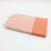 Hamamhandduk Fouta – Orange & Vitrandig Hamamhandduk Fouta – Orange & Vitrandig