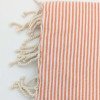Hamamhandduk Fouta – Orange & Vitrandig Hamamhandduk Fouta – Orange & Vitrandig