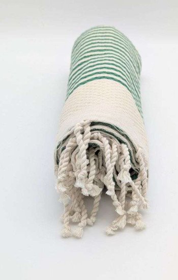 Grön-  Vit randig Hamamhandduk Grön-  Vit randig Hamamhandduk