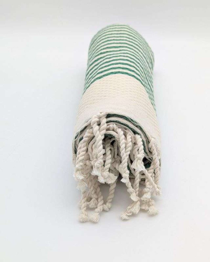 Grön-  Vit randig Hamamhandduk Grön-  Vit randig Hamamhandduk