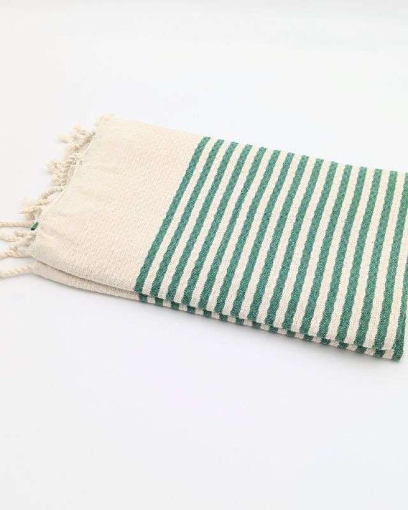 Grön-  Vit randig Hamamhandduk Grön-  Vit randig Hamamhandduk