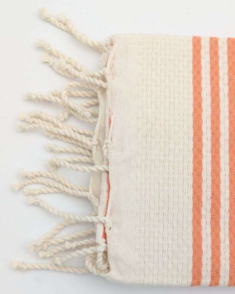 Orange-  Vit randig Hamamhandduk Orange-  Vit randig Hamamhandduk