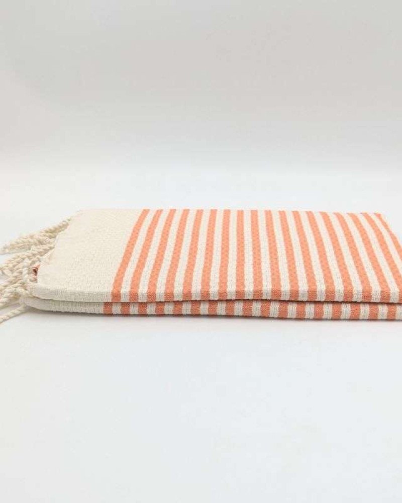 Orange-  Vit randig Hamamhandduk Orange-  Vit randig Hamamhandduk