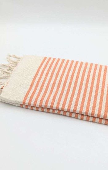 Orange-  Vit randig Hamamhandduk Orange-  Vit randig Hamamhandduk