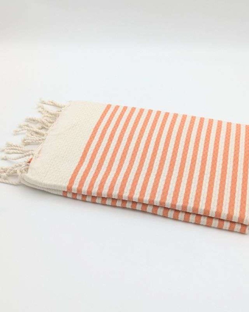 Orange-  Vit randig Hamamhandduk Orange-  Vit randig Hamamhandduk