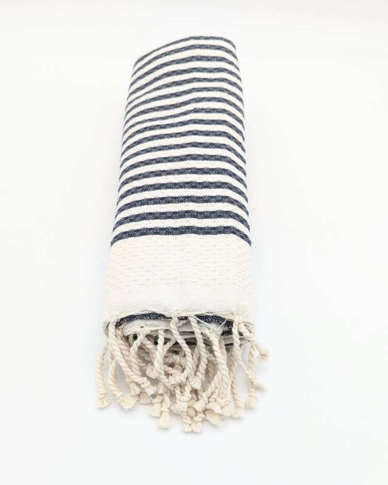 Svart-  Vit randig Hamamhandduk Svart-  Vit randig Hamamhandduk