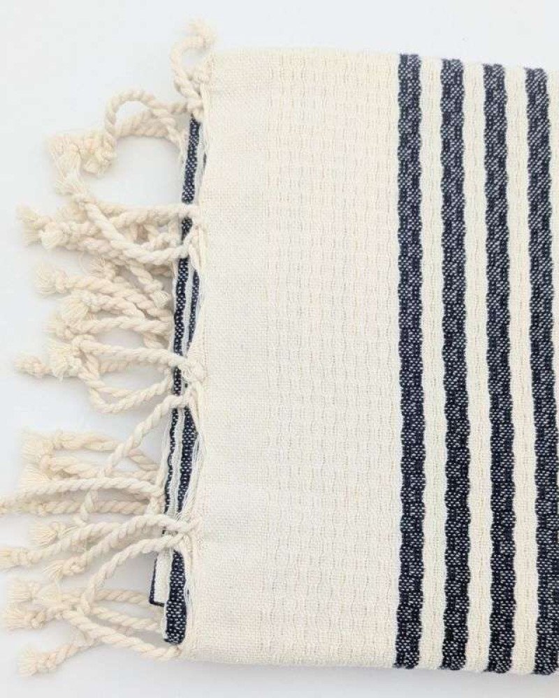 Svart-  Vit randig Hamamhandduk Svart-  Vit randig Hamamhandduk