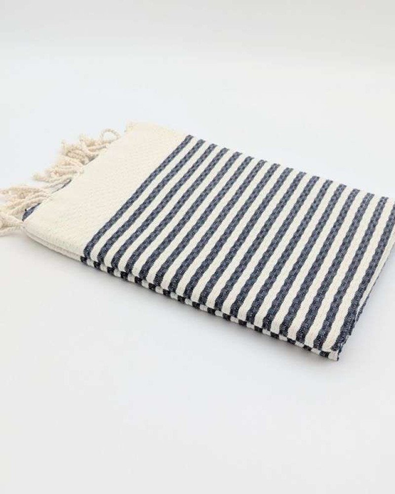 Svart-  Vit randig Hamamhandduk Svart-  Vit randig Hamamhandduk