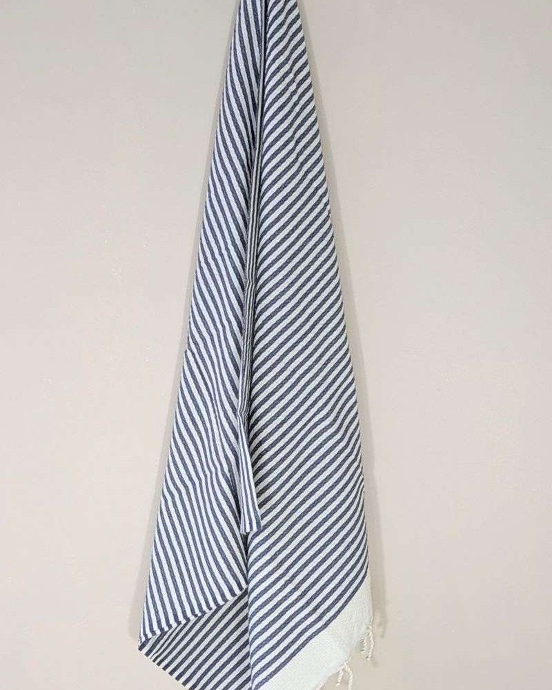 Svart- Vit randig Hamamhandduk Svart- Vit randig Hamamhandduk