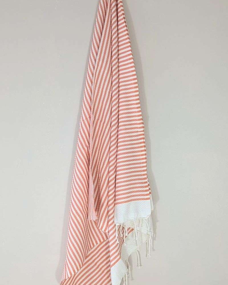 Orange- Vit randig Hamamhandduk Orange- Vit randig Hamamhandduk