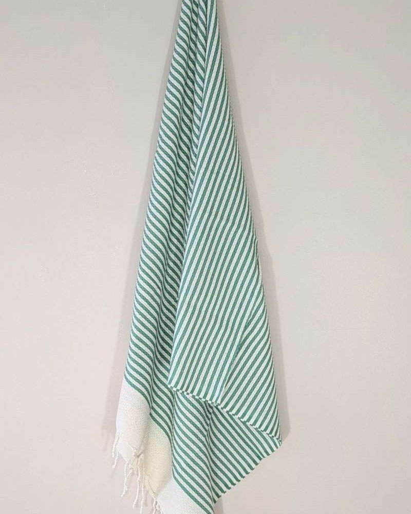 Grön- Vit randig Hamamhandduk Grön- Vit randig Hamamhandduk