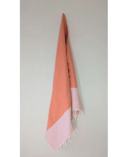 Hamamhandduk Fouta – Orange & Vitrandig