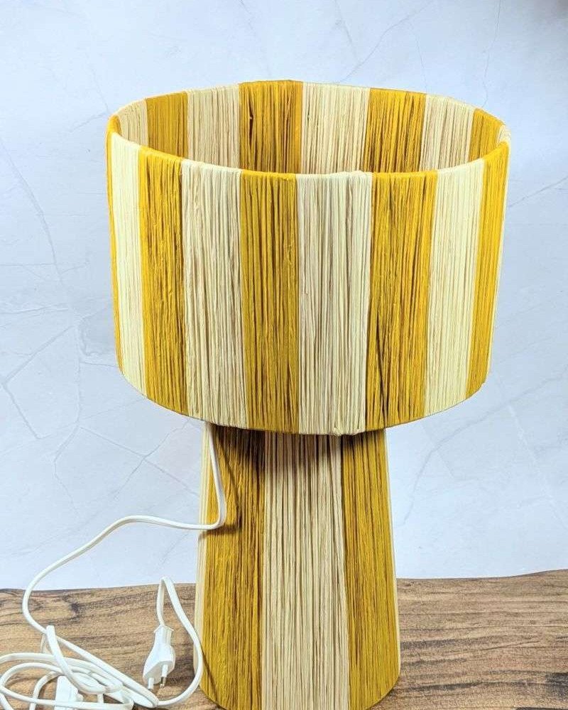 Bordslampa Randig Gul Bordslampa Randig Gul