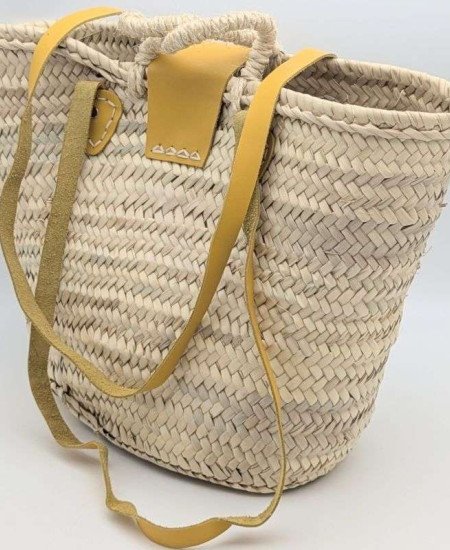 Strandväska Gultläder palmblad -Mellan