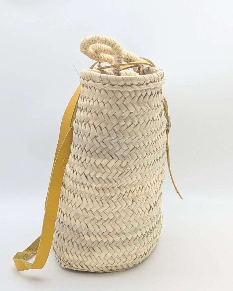 Strandväska Gultläder palmblad -Mellan Strandväska Gultläder palmblad -Mellan