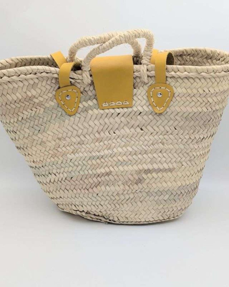 Strandväska Gultläder palmblad -Mellan Strandväska Gultläder palmblad -Mellan