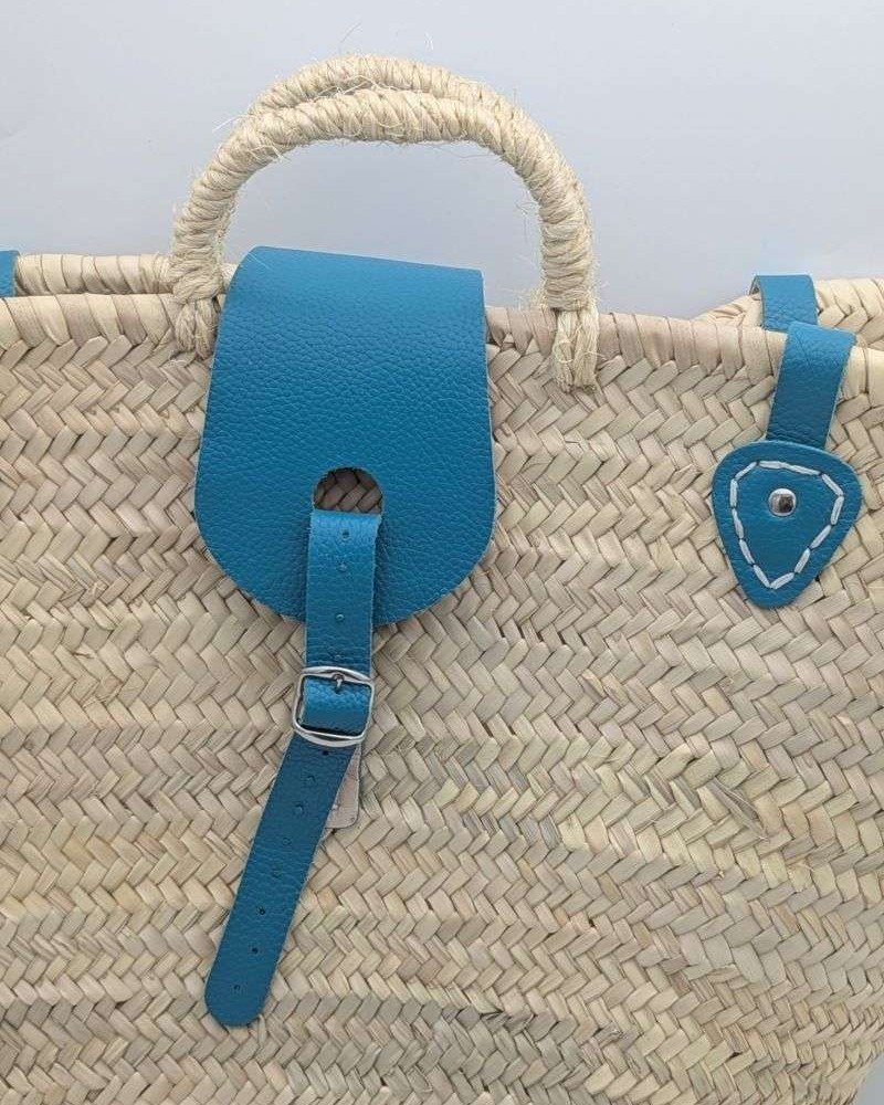 Strandväska Turkostläder palmblad -Mellan Strandväska Turkostläder palmblad -Mellan