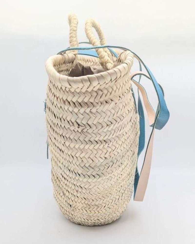 Strandväska Turkostläder palmblad -Mellan Strandväska Turkostläder palmblad -Mellan