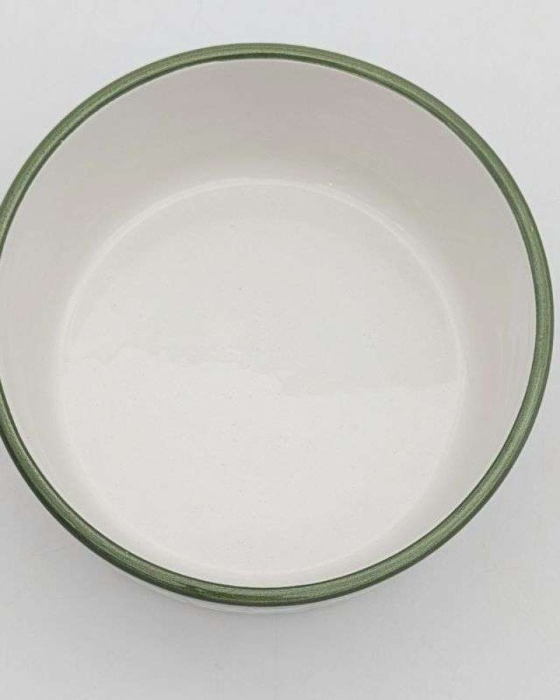 Handgjord grön och vit keramik skål - klassiskt mönster (grossist) Handgjord grön och vit keramik skål - klassiskt mönster (grossist)