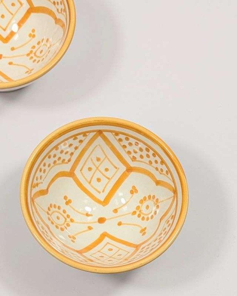 Orange och vit keramik skål - 12,16,20 cm