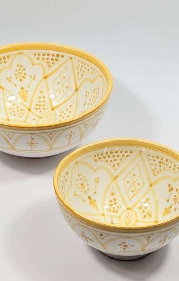 Orange och vit keramik skål - 12,16,20 cm