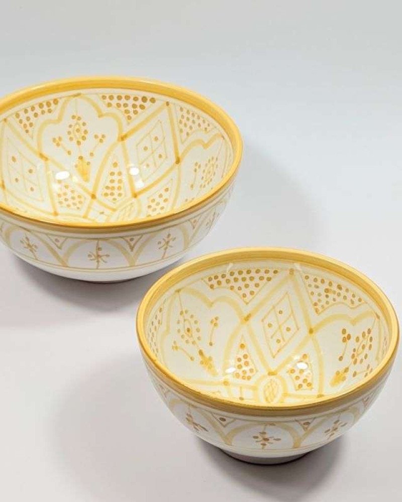 Orange och vit keramik skål - 12,16,20 cm