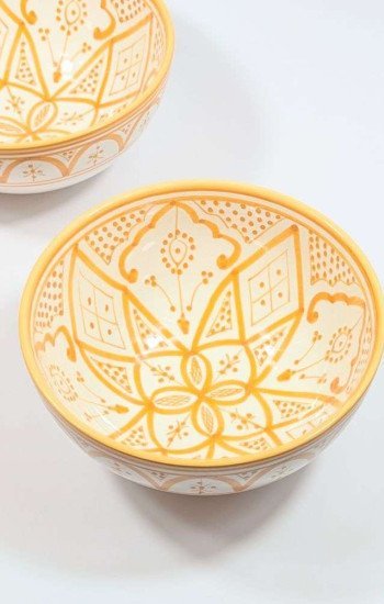 Orange och vit keramik skål - 12,16,20 cm