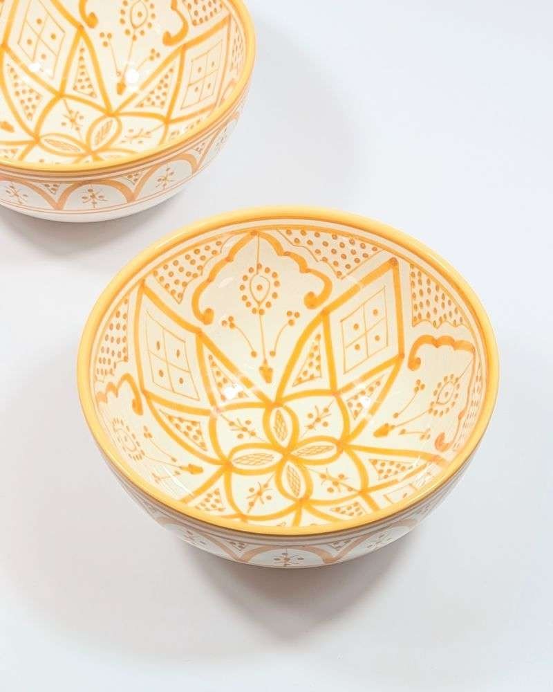 Orange och vit keramik skål - 12,16,20 cm
