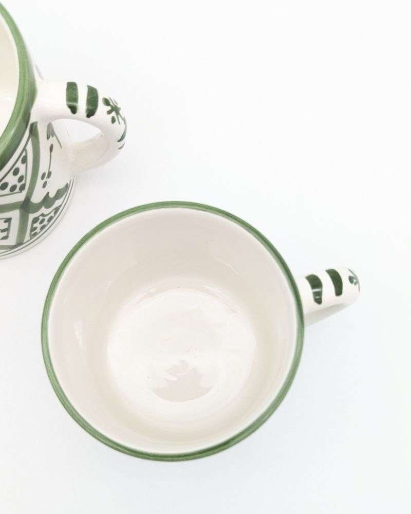Mugg klassisk grön- handtag