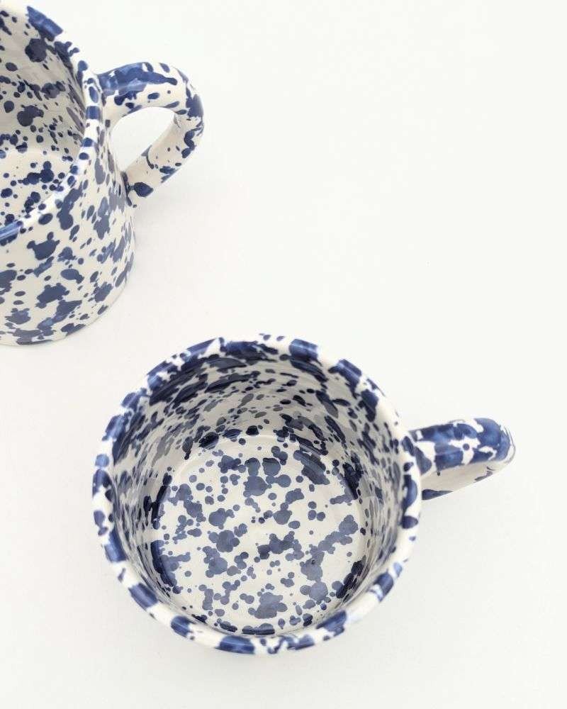 Mugg Prickig Blå- handtag