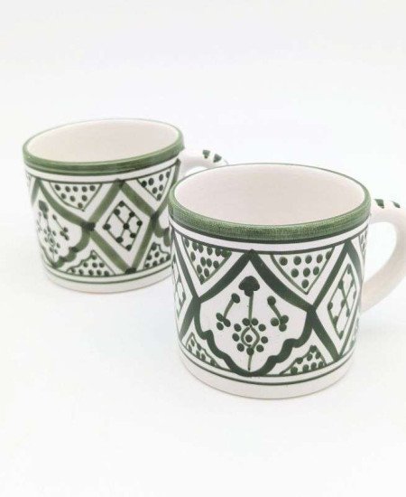 Mugg klassisk grön- handtag
