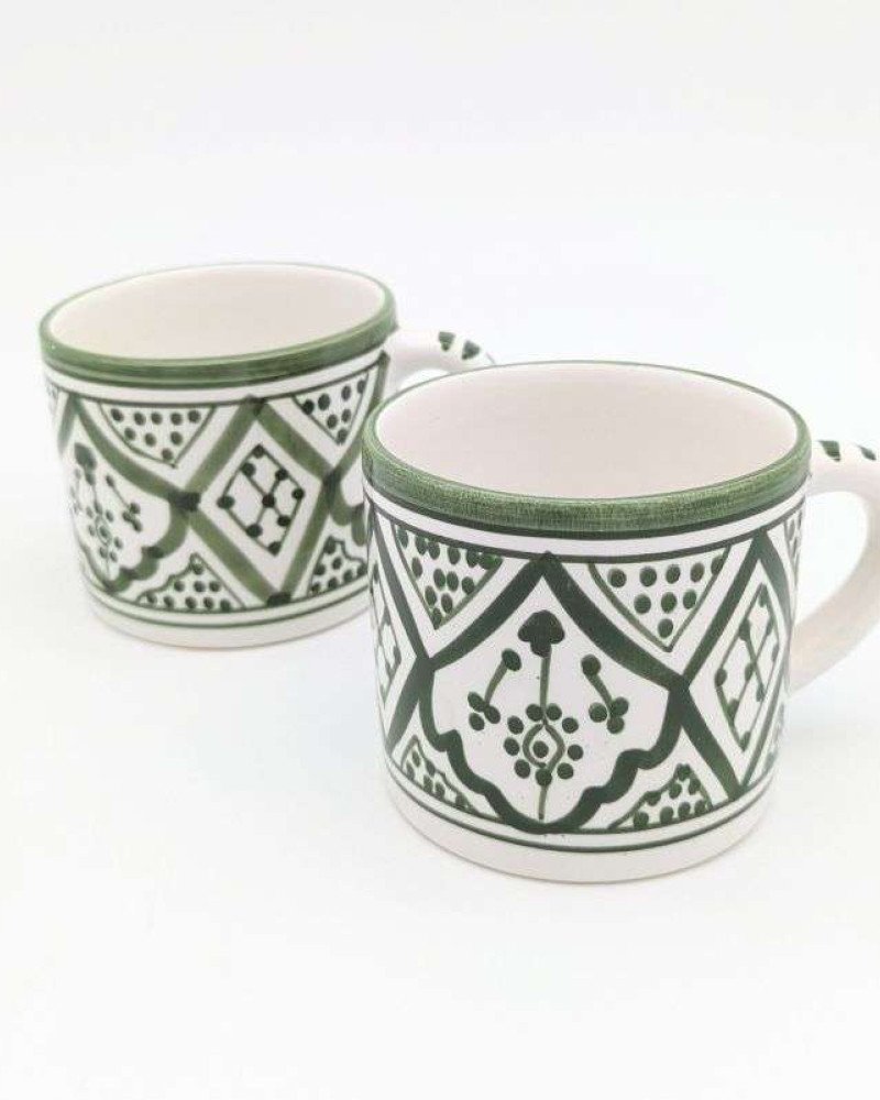 Mugg klassisk grön- handtag