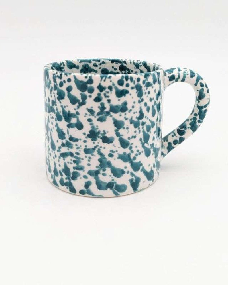 Mugg Prickig Turkos- handtag