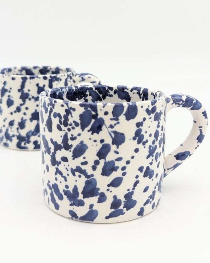 Mugg Prickig Blå- handtag